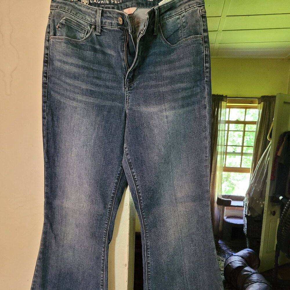 Laurie Felt Rose Petal Denim Flare jean